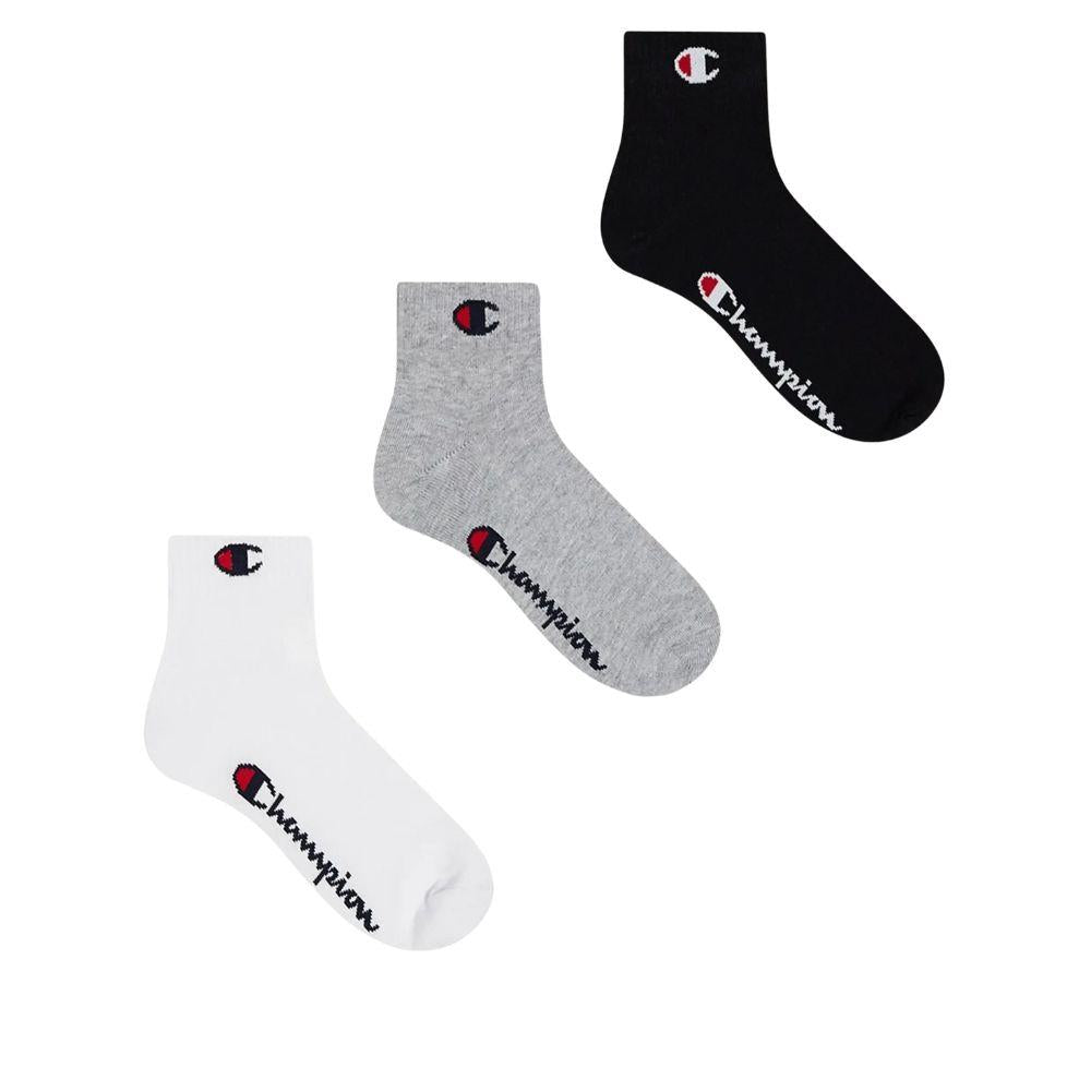 CHAMPION 3PK QUARTER SOCKS ถุงเท้าแพ็ก 3 คู่สำหรับผู้ชายและผู้หญิง - Rev Online